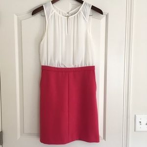 Sleeveless White and Pink Loft Dress